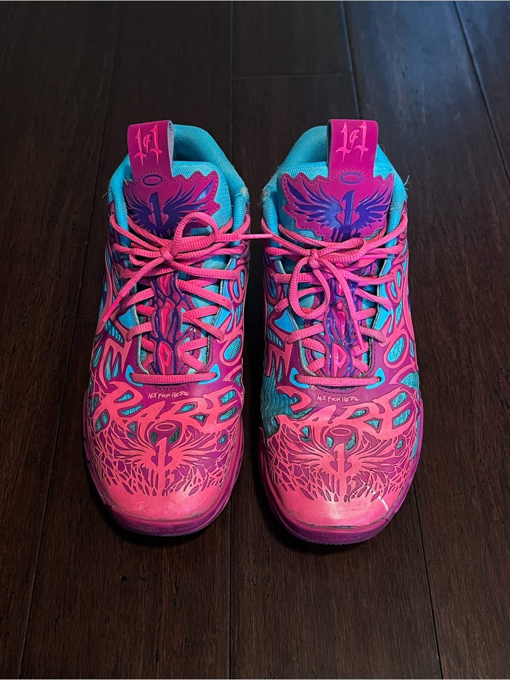 LaMelo Ball Pink and Blue Graphic Sneakers
